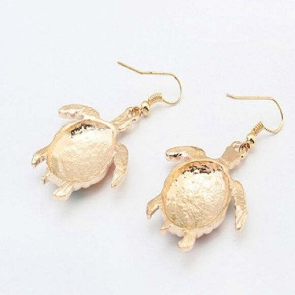 Multicolored Enameled Turtle Earrings - Picture 5 of 13